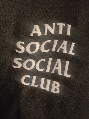 Anti Social Social Club Black Crewneck with White Logo
